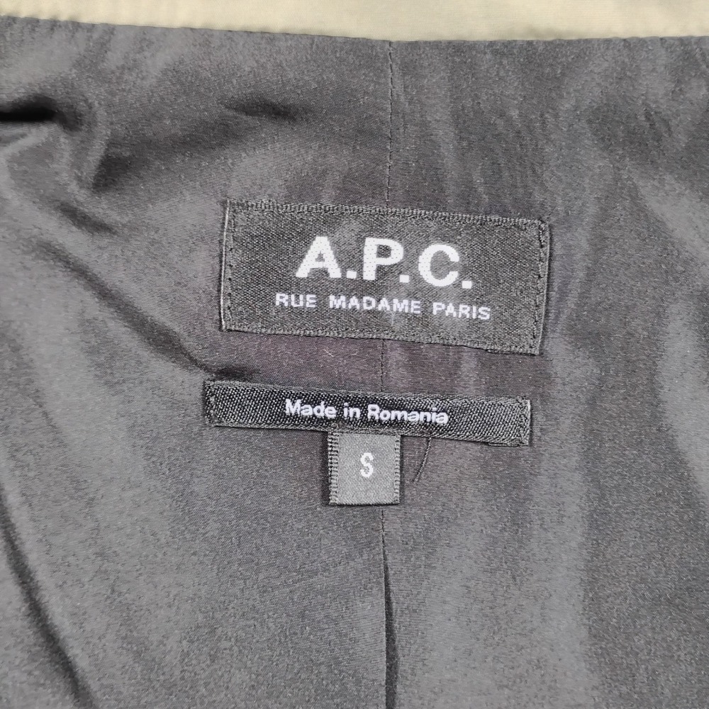 A.P.C. Mens Hooded Parka Raincoat Olive Green Size S Romania - Picture 2 of 15